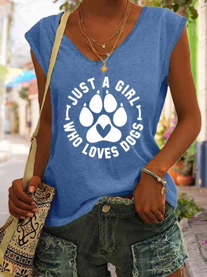 Women's Just A Girl Who Loves Dogs Tank Top