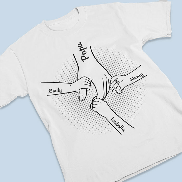 Hand In Hand, I Will Always Protect You - Family Personalized Custom T-shirt