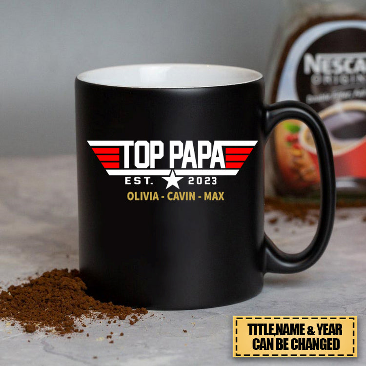 Personalized top papa est with grandkids Mug