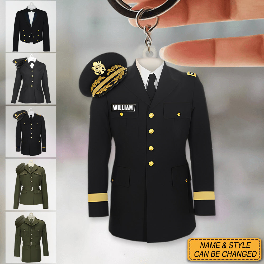 Marine Army Airforce Air Force Navy Uniform Personalized Acrylic Keychain