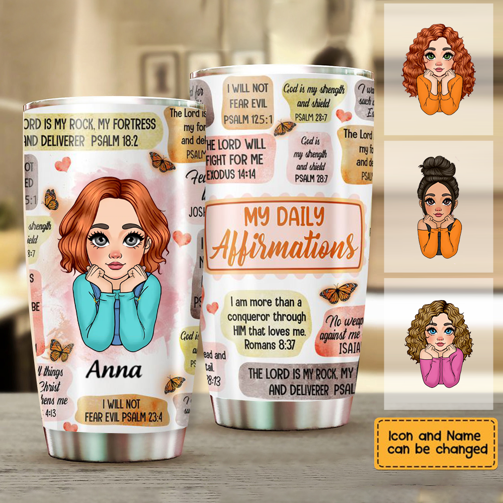 Personalized Steel Tumbler - My Daily Affirmations