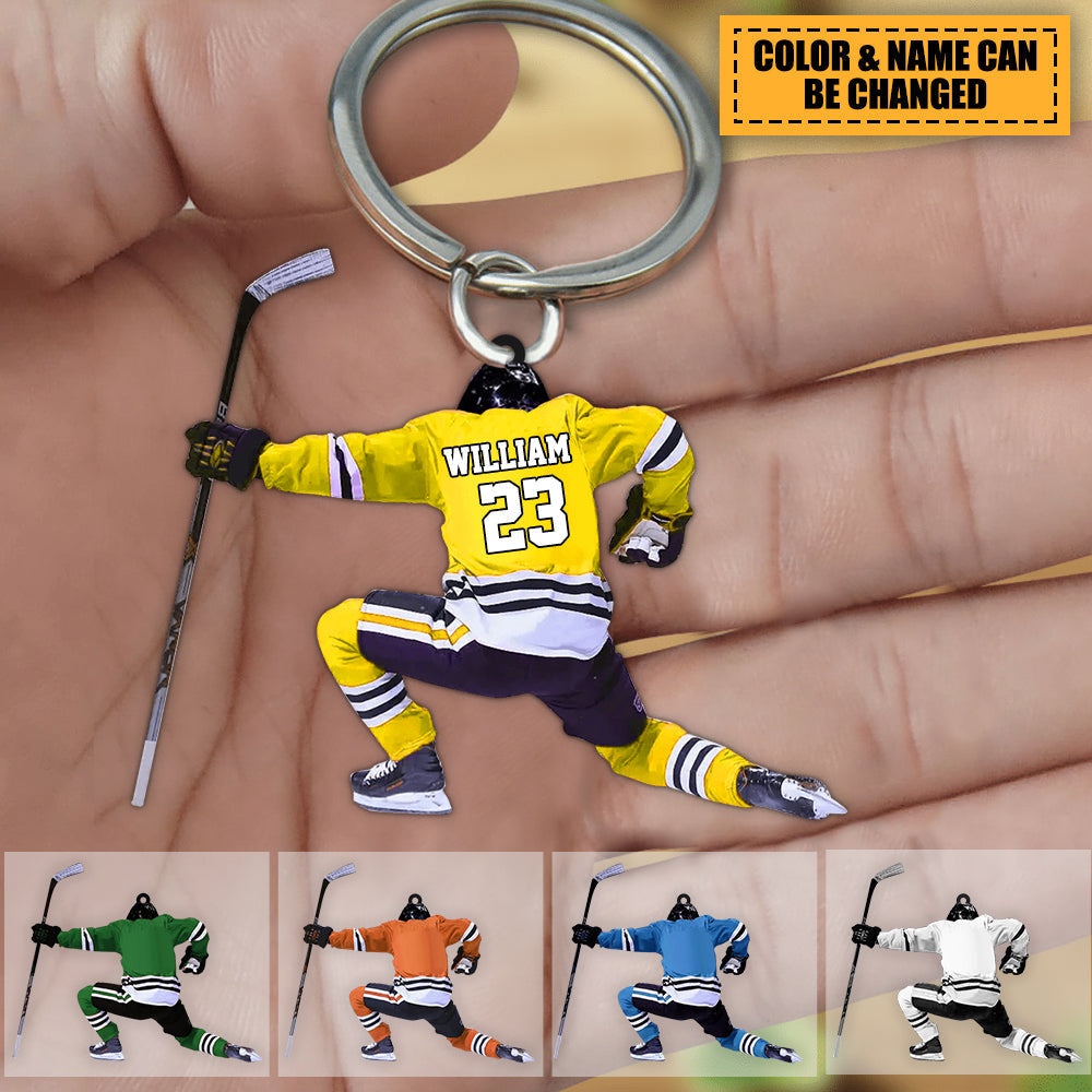Personalized Hockey Acrylic Keychain - Gifts For Hockey Lover