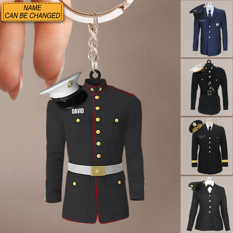 Marine Army Airforce Air Force Navy Uniform Personalized Acrylic Keychain