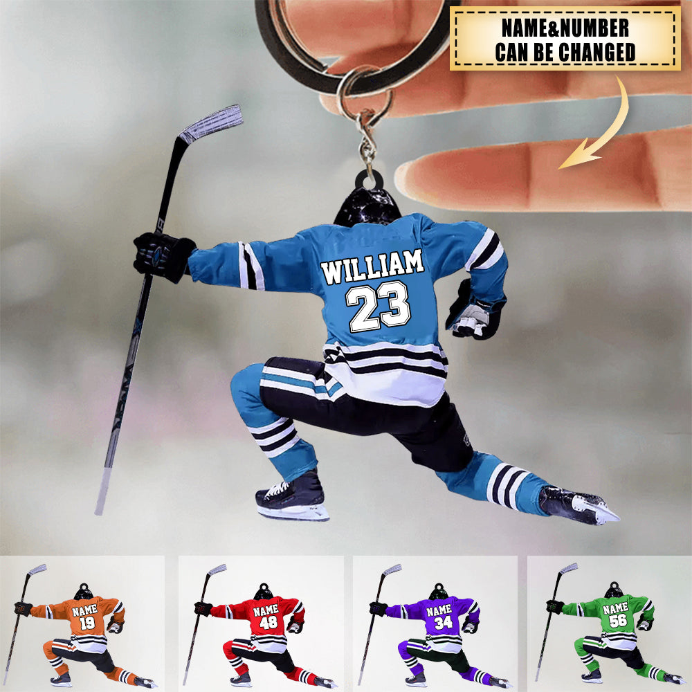 Personalized Hockey Acrylic Keychain - Gifts For Hockey Lover