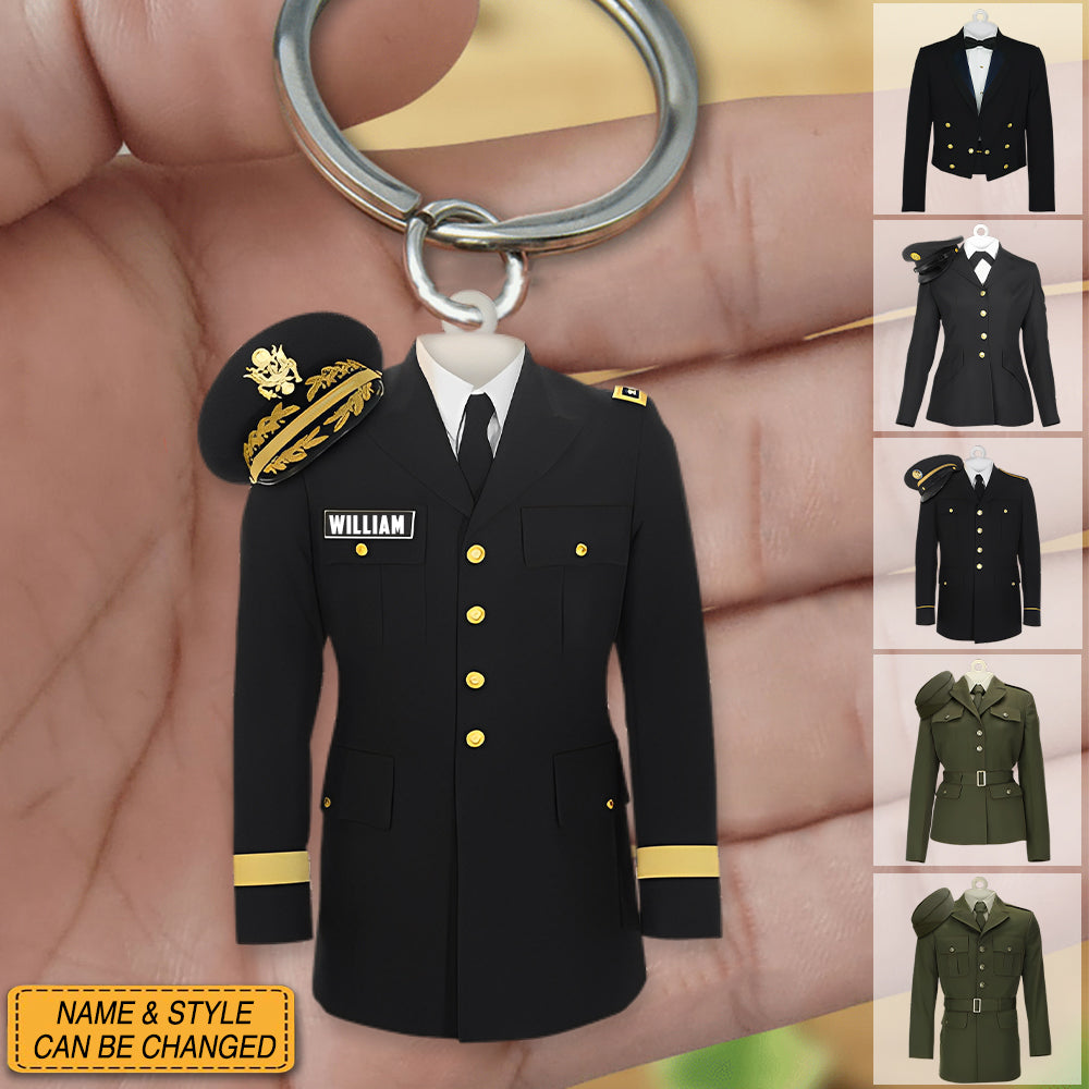 Marine Army Airforce Air Force Navy Uniform Personalized Acrylic Keychain