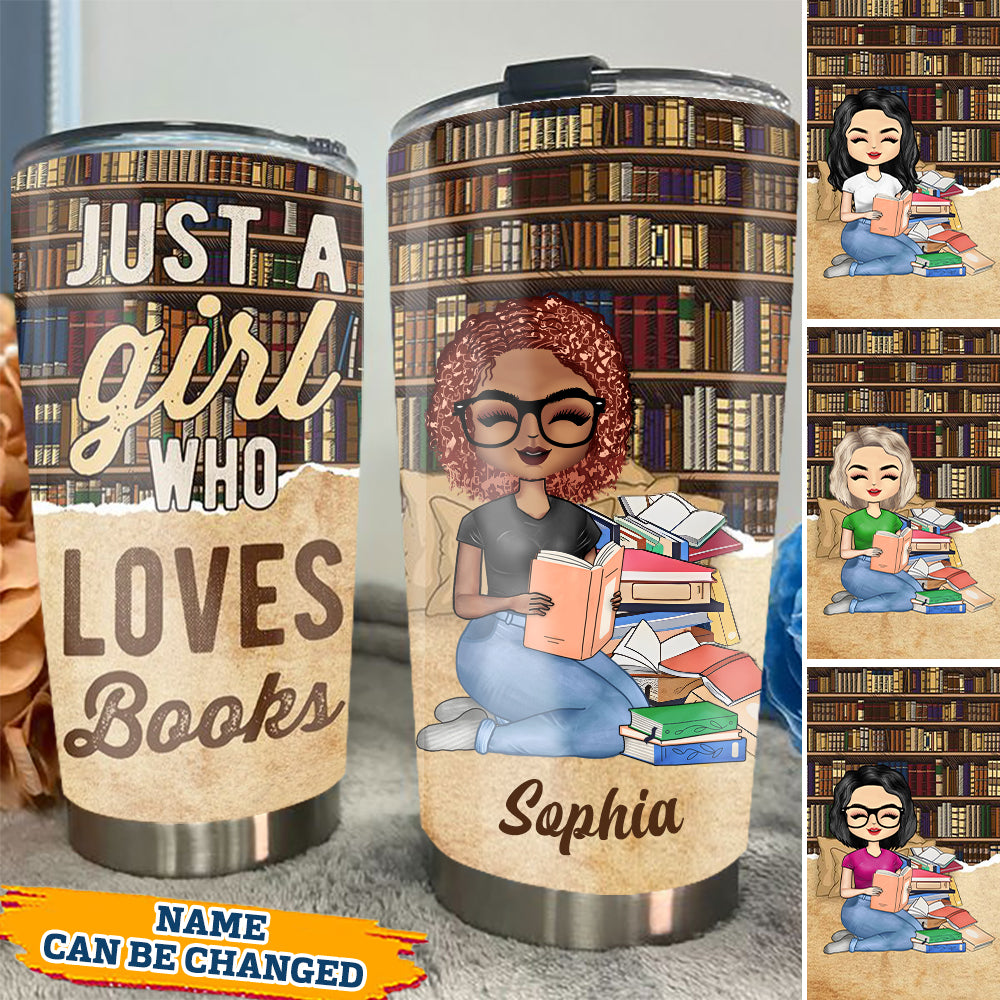 Just A Girl Who Loves Book Personalized Tumbler
