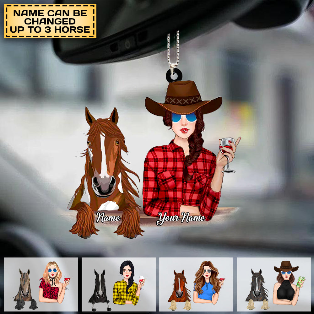 PERSONALIZED A GIRL WITH HORSE ORNAMENT - GIFT FOR HORSE LOVER