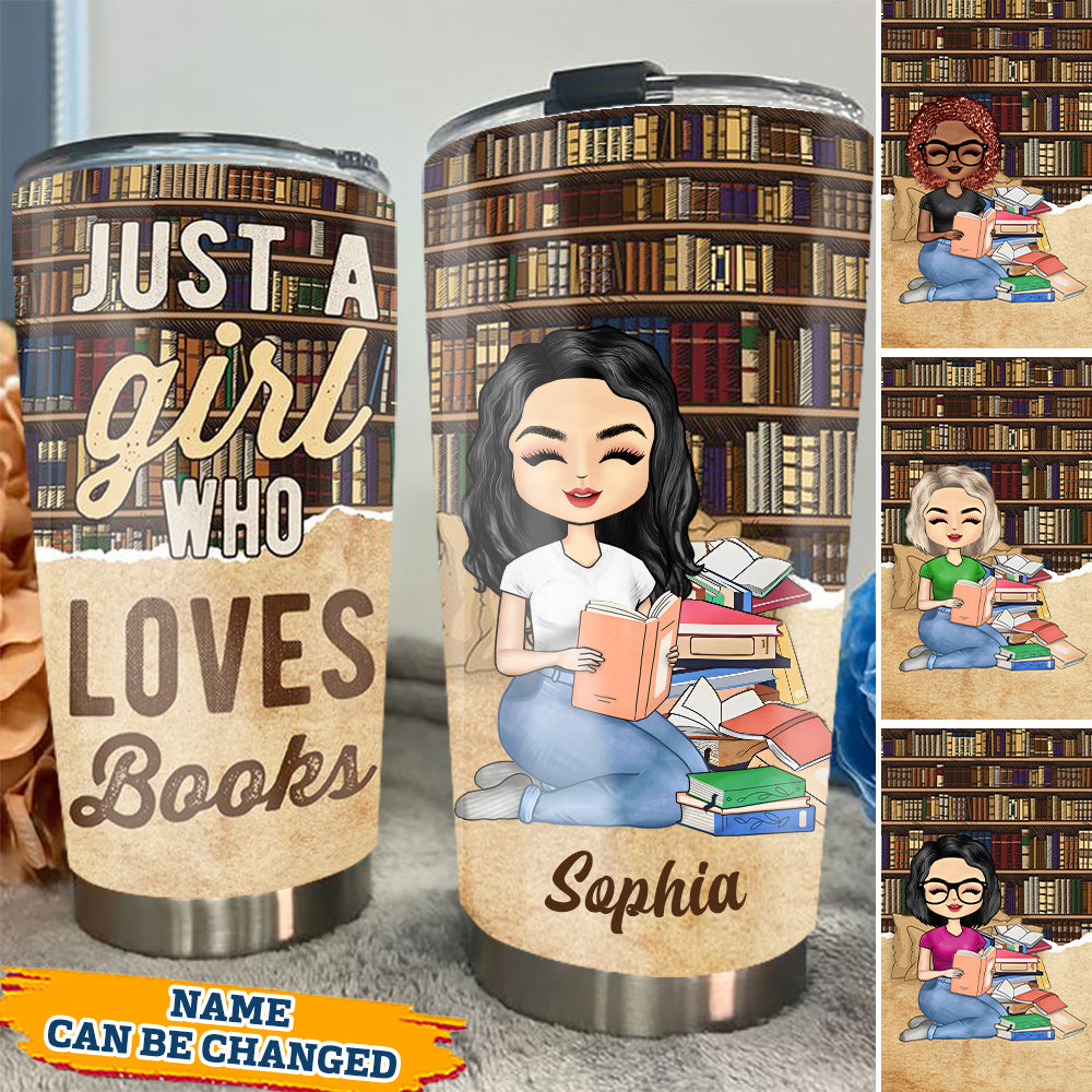 Just A Girl Who Loves Book Personalized Tumbler