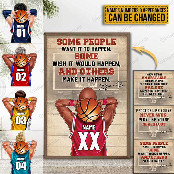 Personalized Basketball Boy Poster - Some People Want It To Happen, And Others Make It Happen