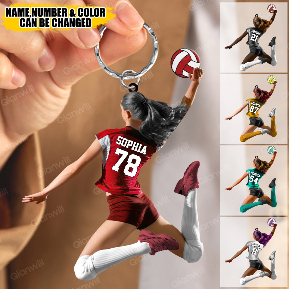 Personalized Volleyball Acrylic Keychain, Gift For Volleyball Players