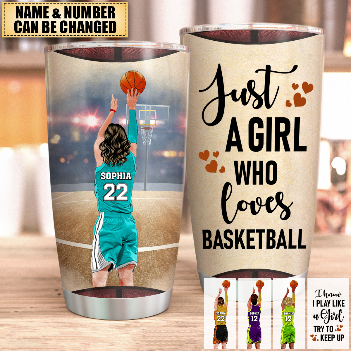 A Girl Loves Basketball - Personalized Tumbler Cup