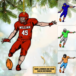 Personalized Kicker Football Ornament- Personalized Christmas Acrylic Ornament