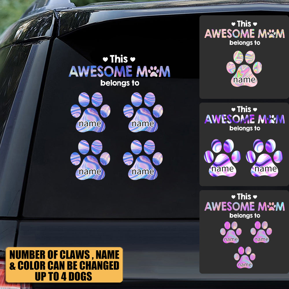 Hologram This Mom Belongs To - Personalized Decal. Gift For Dog Mom, Dog Lovers