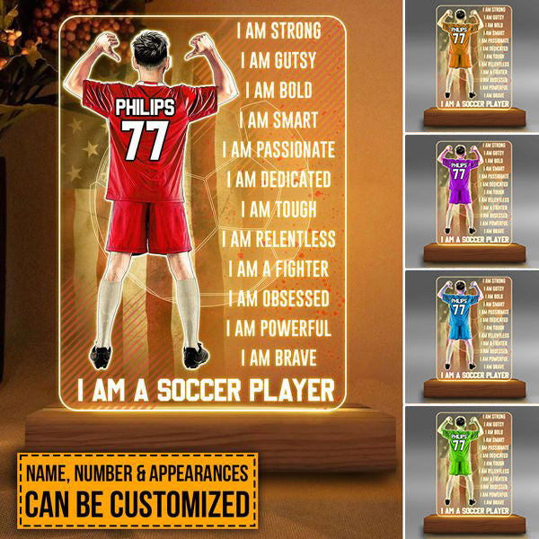 Custom Personalized Soccer Led Night Light, Soccer Gift, Gifts For Soccer Players, Sport Gifts For Son, Gifts For Goalkeepers