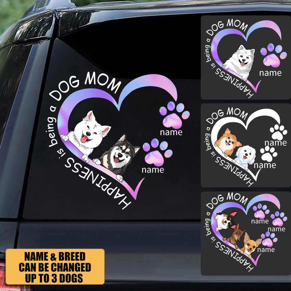 Happiness, Heart Line - Personalized Custom Decal,Gift for Dog Lovers