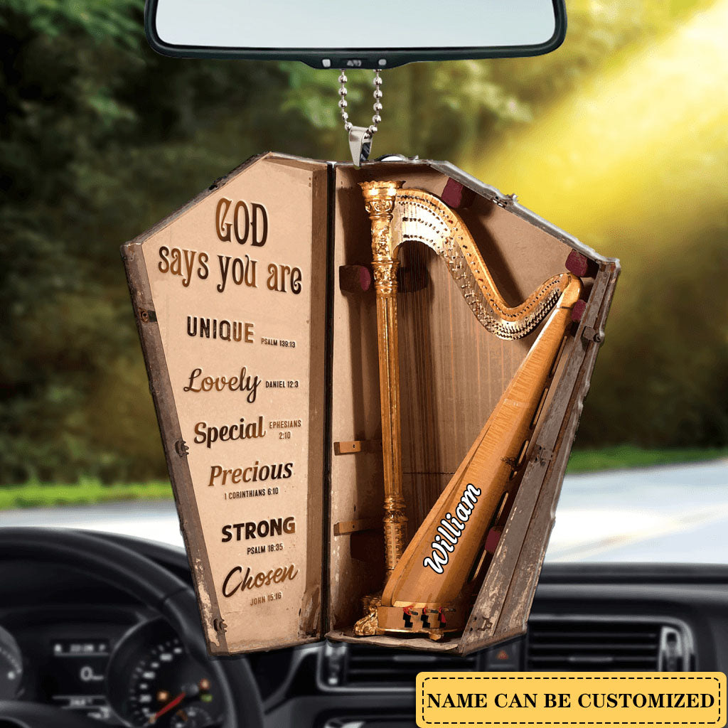 Personalized Harp With Case God Says You Are Ornament