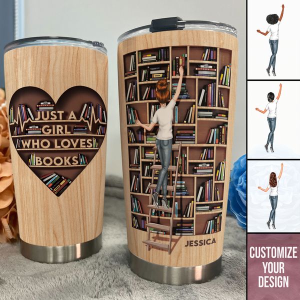 Just A Girl Who Loves Books Stainless Steel Travel Tumbler - Temu
