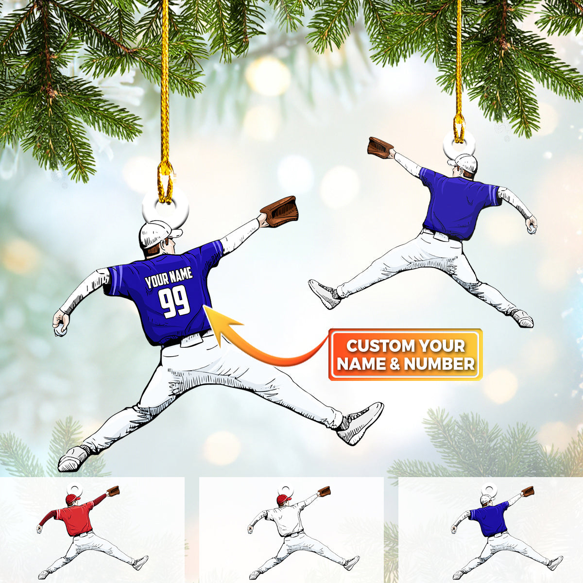 Baseball - Personalized Christmas Acrylic Ornament