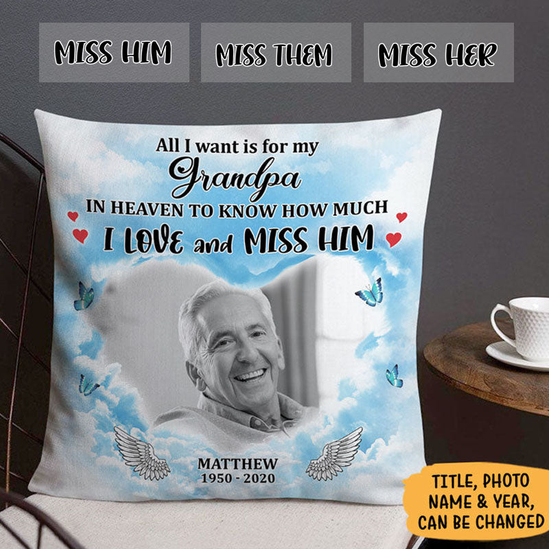 All I Want Is Mom And Dad Memorial, Custom Photo Pillowcase,  Custom Gift for Parents