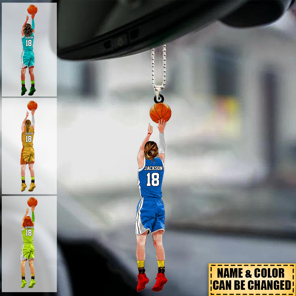 Personalized Basketball Girl Player Acrylic Ornament - Gift For Basketball Lover