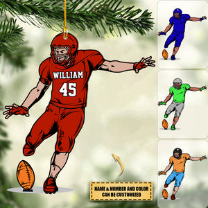 Personalized Kicker Football Ornament- Personalized Christmas Acrylic Ornament