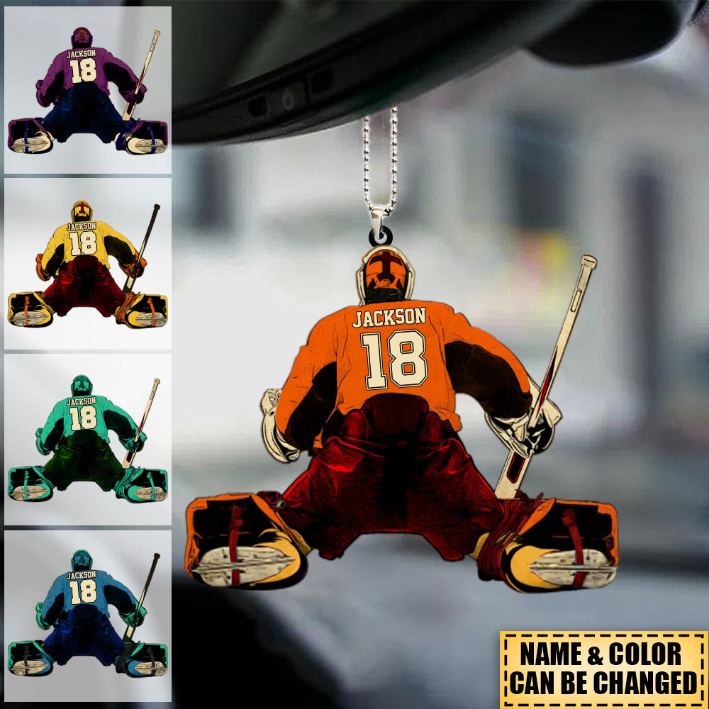 Personalized Ice Hockey Acrylic Ornament - Gifts For Hockey Goalies