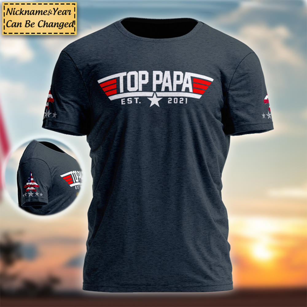 Personalized Top Papa T-Shirt , Best Father's Day Gift