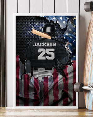 Custom Personalized Baseball Vertical Poster,Best Gift For Baseball Lovers