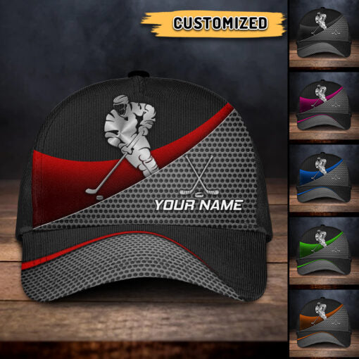 Personalized Hockey Metal Multicolor Classic Cap